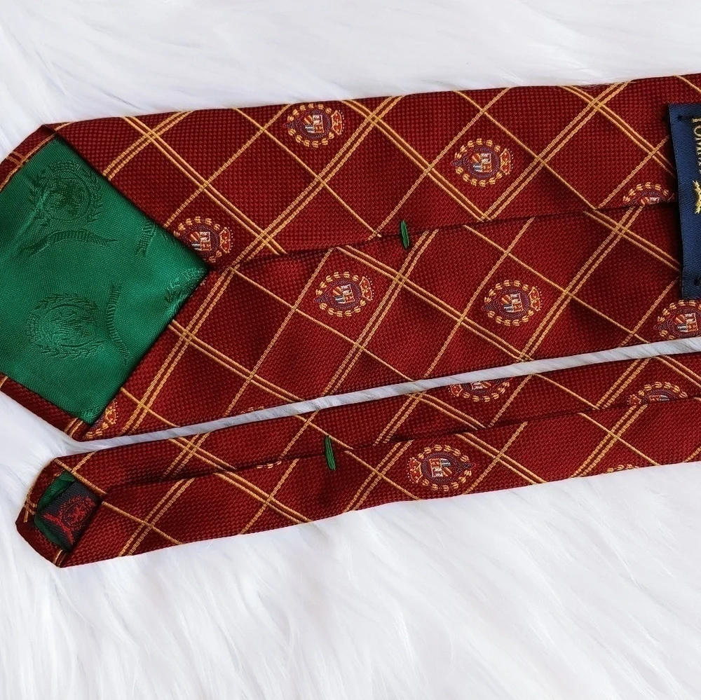 Tommy Hilfiger Silk Tie Red Gold 58